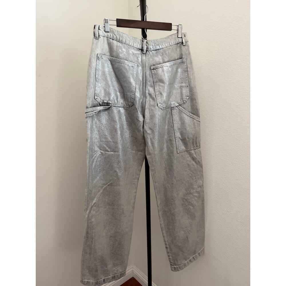 All saints Mia carpenter silver coated jeans sz 28 - Picture 6 of 8